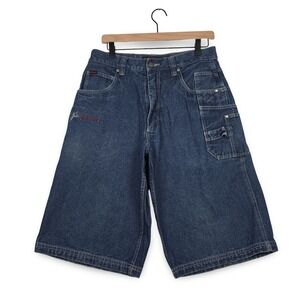 Vintage FUBU The Collection Baggy Denim Shorts Jorts Circa XCII Mens 32 Y2K 90s